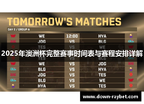 2025年澳洲杯完整赛事时间表与赛程安排详解
